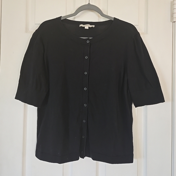 Loft Women's Large Black Button Up Blouse - Picture 1 of 3